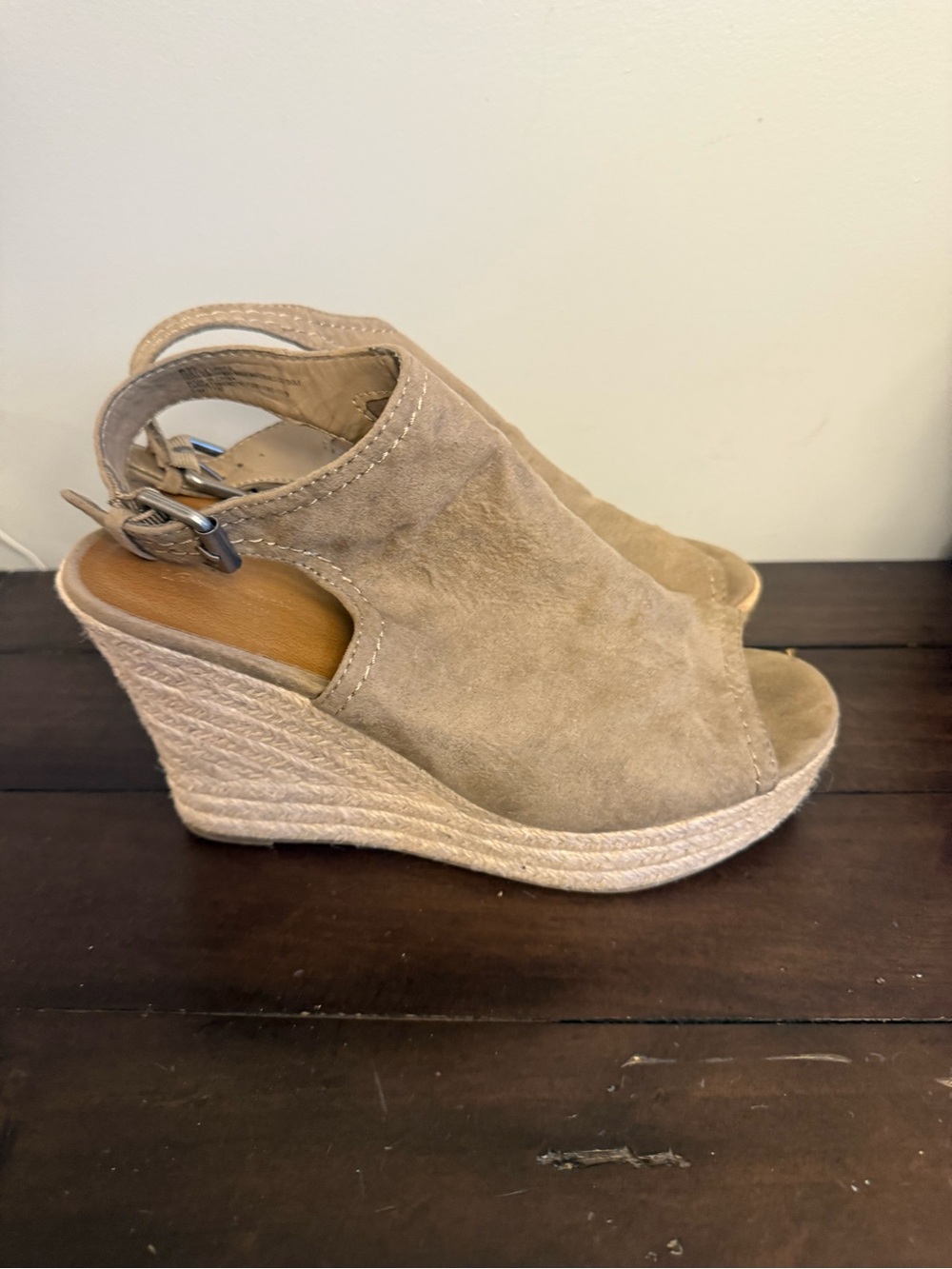 Universal Thread Taupe Espadrille Wedge Slingback Sandals Size 8.5